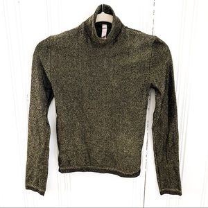 Victoria’s Secret Black Gold Metallic LS Top
